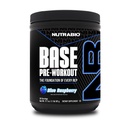 NutraBio Base 工作前粉末 200mg 咖啡因,持续能源,焦点,耐力,泵,无糖,男女清洁预研 - Beta Alanine, L-Tyrosine, 30 services - Blue Raspberry