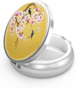 药盒3 比较小药盒案,可移植于口袋或皮质药丸 组织者 药盒 容器 持有者 持有维生素、药品、鱼油和补充品(桃花)