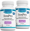 EuroMedica BosPro - Boswellia Serrata 提取补充 - 健康肺支持的饮食补充 - 草药补充公式 - 60软胶,2 Pack(120软胶)