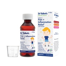 Talbot博士的疼痛和炎症治疗儿童液体药品,包括剂量杯、葡萄汁Flavor、4Fl Oz(包装5月Vary)