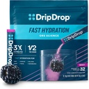 DripDrop水利包 - Berry - 单服务电解液 Powder Drink Mix - 非GMO, Gluten Free, Vegan - 32 棒