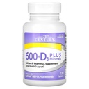 21世纪Calcium 600 Plus D Plus Minerals Caplets, 120 Count (27498)