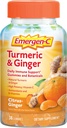 Emergen-C Citrus-Ginger Gummys, Turmeric and Ginger, Immune 支持具有高概率维生素C的自然火焰,回到学校基本知识——36个计数