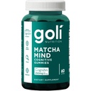 Goli Matcha Mind Gummys - 60 Counter - Green Tea leaves Powder with Cognizin for Focus, 关注和脑健康, Vegan, Non-GMO, Gluten-Free & Gelatin Free.