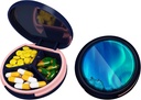 Serfeymi小药盒 - 3 Portable Pill Box for Purse Pocket, Contract Mini Travel Pill Case - 适合医药,维生素,鱼油,补充剂 - 暗蓝色(奥罗拉)