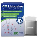 Uposiut 4% Lidocaine 补丁,20 个补丁 最大补丁(20个补丁),用于 " 颈部、肩部、背部、膝盖和安克斯的肌肉疼痛救济,12小时疼痛救济-012345