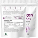 多Collagen Peptides,I型,II型,III型,V型,X型,无味,1 lb(453.6克),配有Biotin,维生素C,Hyaluronic Acid,草叶,草叶射纹.