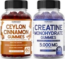 锡兰肉桂(60 Counter) - Berberine & Ginseng 用于消化整体健康支持和Creatine 单水合物(90 Gummys) 美味的蓝树莓 Chews Flavored 补编 - 非 GMO & Made in USA