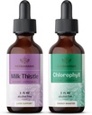 HERBAMAMA 草药液滴 Kit - 牛奶硝酸盐包 提取 2 fl oz 和 液态氯化phy 2 fl oz - 维冈 补充液剂提取 - 非转基因、糖和无酒精 - 2 包