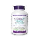 Webber Naturals Collagen30 与 Biotin, 2,500 毫克 Bioactive Collagen Peptides 与 5,000 mcg 的 Biotin pervice, 120 片,用于皮肤、毛发和钉子的高级营养,乳制品和无胶质