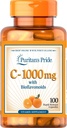 纯洁的骄傲维生素C 配有生物氟化酮,用于免疫系统支持和皮肤健康卡普苏莱斯 健康补充 + Gluten Free → 蔬菜维生素补充 – 100个计数