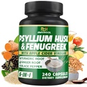 BMVINVOL Psyllium Husk Fiber 配有 Fenugreek, Apple Cider Vinegar, Turmeric, Ginger, Black Pepper - 文摘健康支持 - 240 Capsules