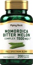 Pipping Rock Bitter Melon Capsules 1500mg = 200 Pills = Momordica Charantia 提取 = 复合草药补充 = = = 非 GMO, Gluten Free