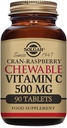 Solgar Vitamin C 500 mg 可切片, Cran Raspberry Flavor - 90 计数 - 抗氧化剂和免疫支持 - 支持健康皮肤和合金 - 非GMO, Vegan, Gluten Free, Kosher - 90 服务