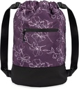 GOMOYO Flex Cinch Drawstring Gym Bag for Women | Plum - 花  | 18"× 14"× 7" | Gym Cinch 后包装