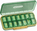 14个囚室 2个Times a Daily Weekly Pill Organizationer - OFIDUS Moisture Defense AM/PM Daily Cute Pill Box,可移动的单独囚室 14个适合女性男子旅行珠宝和日常(绿色)的囚室