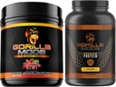 Gorilla Mind Pre Workout (Strawberry Kiwi) + Premium Whey 蛋白质(焦油) - 燃料加载最大结果的综合堆栈