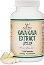 Kava Kava Capsules 1000 mg / 服务, 120 counter(高纯度Potent 3-5% Kavalactones 根提取) Kava 粉末根提取法(Non-GMO, Vegan Safe),由双木制作