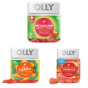 OLLY代谢 Gummy Rings, Apple Cider Vinegar, Vitamin B12, Chromium, Energy and Entertainive Health, Chewable Supplor, Apple Flavor - 30 Counter and OLLY Hello Happy Gummy Worms, Mood Balance Supports, Vitamin D, Saffron, 成人 Chewable Supplex, Tropical Zing - 60 Conter