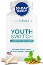 PureHealth Research Youth Switch - Anti Angandha Extract 600 mg KSM-66 - 长寿激活器 - Telomere 补充器 - 破损和反向衰老, 1瓶 - 60盖