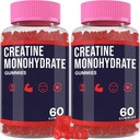 女性和男性胆汁单水合物,与Taurine & B6的胆汁, Chewable Creatina Pre Workingout Gummys, 男性和女性的胆汁 - 2瓶