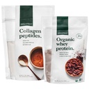 自然力量 清洁、草酸Collagen Peptides + 巧克力有机蛋白包 – 有机、非转基因蛋白和水解的I型和III型Collagen – 15.2 Ounce Bag 和 11.7 Ounce Bag