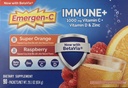 Emergen-C Imune + 1000 mg 维生素C + 维生素D和锌, (超级橙色60 Ct/Raspberry 30Ct) 90 包