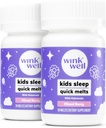 Wink Well Kids Chewwable Melts - Kids Sleep Aid Chews with Melatonin 1mg - 快速深托德勒睡眠援助,无毒快餐,非哈比特-Forming溶解药片 - 30 Melts (Pack of 2)
