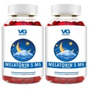 VITA GLOBE Melatonin 5mg 睡眠援助 Gummy Vitamins - 非GMO, Vegan 和睡眠援助补编, 解放偶尔失眠, 100 Counter (Pack of 2).