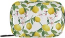 Watercolor Floral Lemon Pill Box 7 Day Pill Case 旅行 Pill 组织者 带Zipper Portable Weekly Case Contact 大小的维他命补充器