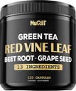 Red Vine Leaf 提取 15000mg Beet Root 3000mg 有机绿色茶叶 3000mg 补充 & More - 支持心脏健康,强力,免疫系统与身体管理 - 120 Vegan Capsules 供双月供应