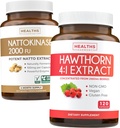 Nattokinase & Hawthorn(4-Month供应) Nattokinase Berry Harmony - Nattokinase 2000 强力天然发酵大豆(4-Month供应) & Hawthorn Berry 4:1 摘录 - Vegan和N-GMO