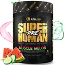 ALPHA LION 超人工作前粉,Beta Alanine,L-Taurine & Tri-Source Cafeine 用于可持续能源和焦点,Nitric Oxide & Citrulline for Pump (21 services, Muscle Melon).