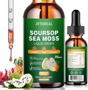 7-in-1 Soursop Bitters Liquid, Soursop Oil with Sea Moss & Turmeric & Vitamino for Immune & Digestive & Cell Support, 糖无糖 & XN-GMO & Vegan 2 Fl oz Pineapple