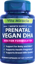 Prenatal DHA Supplements - Vegan 800mg DHA DPA Plant Based Omega 3 - Best for Optimal Mom and Baby Health - Supports Baby Brain and Eye Development Prenatal for Women No Fish Oil