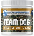 TEAM DOG 对狗的Probiotic Chews 对Yeast的消化酶和狗的Probiots, 对Ichy Skin和Ichy Ears 对过敏性胃和敏感性胃的 QQ 对狗的消化酶和古特健康 120 计数