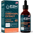 Cordyceps 蘑菇补充剂 - 更快的吸收 than Cordyceps mushroom Capsules 或 Power - 我们的 Cordyceps 提取促进能源与 Stamina 支持 - 蘑菇提取 - 2 Fl Oz by E2H