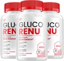 Gluco Renu Capsules - Gluco Renu 高级补编,所有维持健康水平的自然公式,最大强度公式,Gluco Renuw Capsules Reviews (3 Pack - 180 Capsules).