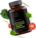 有机超绿色超食品卡普尔(Organization Super Greens Superfood Capsule),Gut Health的营养补充,免疫支持,文摘,能源,以及更多(非GMO,Keto,Vegan)180卡普尔,1 Pack