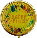 用于持有维生素的Purse/Pocket/Tylenol/补充剂/Fish Oil/Meds/Tablet(带镜的快乐药,Round)