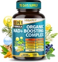 VEGATOT NAD+ 助推复合型 - NAD 15-in-1 配有 Resveratrol Turmeric Quercetin Rosemary Bilberry Sage 绿茶的 NAD 补充型女性和男性