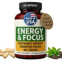 绿色阵列能源与焦点卡普尔(Green Rational Energy & Focus Capsules) - 持续精神清晰度,增强浓度与警觉度的自然诺热带补充 - 无崩溃,维冈,非GMO - 60个卡普尔