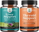 肝脏清洁除毒和修理包 - Silymarin Milk Thistle Dandelion Root, Beetroot & Artichoke 提取和甲状腺支持 - L Tyrosine, Bladderwrack, Selenium & Ashwagandha for Hormone 平衡