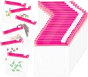24 Pcs 旅行 药丸包 药袋 药袋 重用 Zippered Medicine Bag 套装 自封 清真塑料药 装有 幻灯片 锁袋 药袋 小物品存储 粉红色