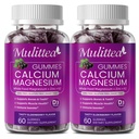 具有高吸收性镁的镁锌胶,钾 - Plant Calcium Supplement w/ D3 & Sea Moss for Bone, Muscles, Calm Mood & Sleep Supports - 儿童与成年人(2包)