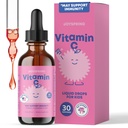 JoySpring Vitamin C and Zinc for Kids, 百草莓液体补充 QQ无酒精托德勒 维生素C + 2 + years → 2 fl oz) 30 services.