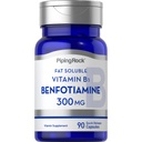Piping Rock Benfotiamine 300mg → 90 Capsules → 脂肪可溶性维生素 B1 → 非GMO, Gluten 免费补编