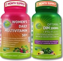 Vegan Bundle for Hormone balance, Energy, University Bundle – 妇女日报多维塔明50+ 有机超级食品Blend + DIM 200mg 补充 BioPerine → 非GMO, 清洁日常健康支持