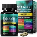 海摩斯黑籽油 Ashwagandha 姜,海摩斯卡普苏尔增产,配有Turmeric Burdock Root Bladderwrack 维生素C 维生素D3 增强豁免和能源 黑籽油卡普苏尔 60 Counter