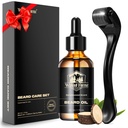 醒林 Derma Roller 0.25mm & Beard Oil(1oz),桑达尔伍德熊皮包,Microned Beard Roller 配有540 泰坦ium,天然摩斯ur配有维生素E Beard Oil for Men, Fathers Boyfriend Dad